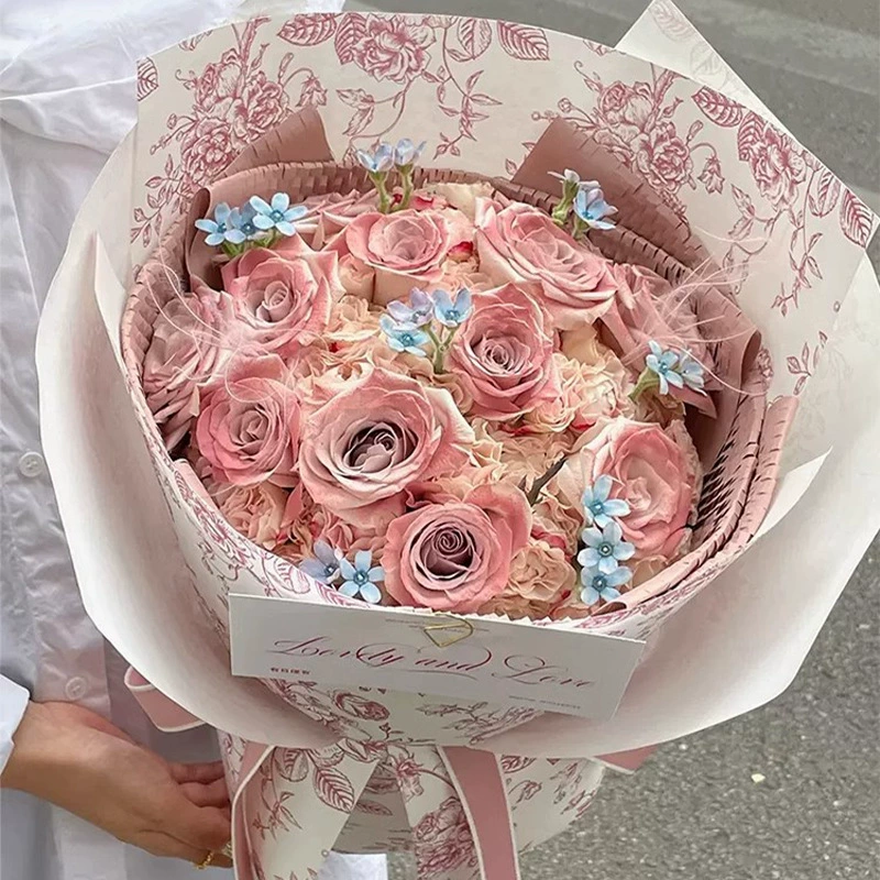 Waterproof floral packaging paper with European-style printing35cm*50cm*20