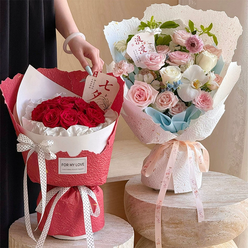 Hand-torn petal paper, embossed paper, flower wrapping paper38cm*55cm*5