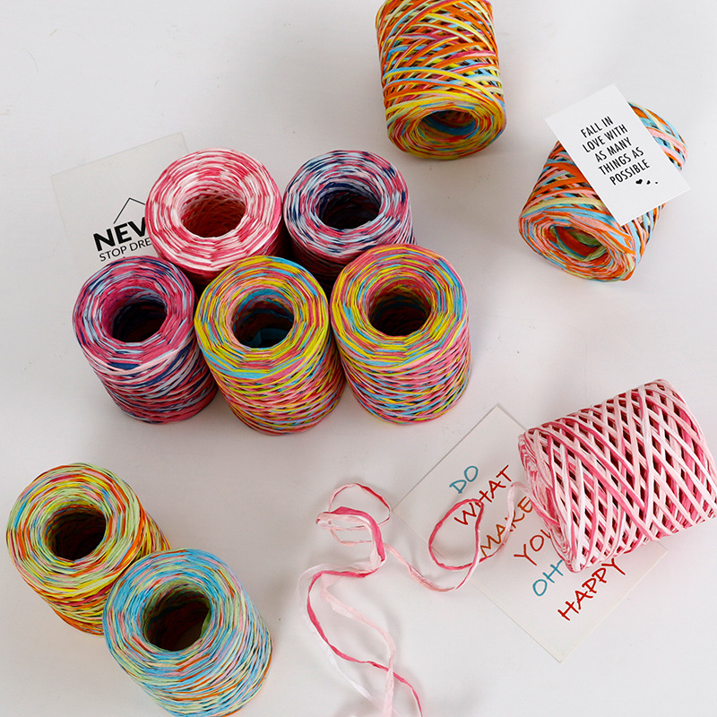 微信图片_20260310105502_1235_1 Colorful raffia paper rope flower ribbon bouquet gift bow 5mm*130 Yards