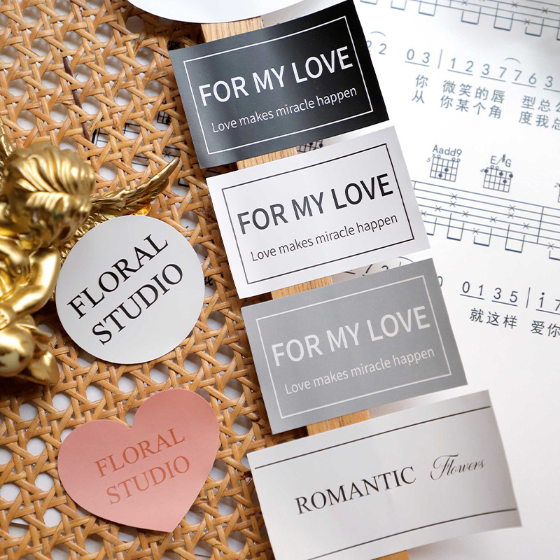 Bouquet English self-adhesive stickers, flower stickers, and logos 50 stickers