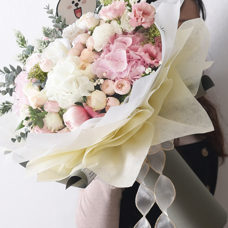 Rolls of milk wrapping paper, flower wrapping paper, non-woven cotton paper 60cm*10Yards