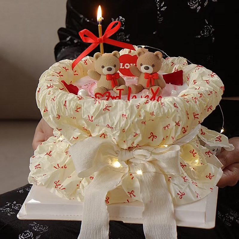 DIY handmade paper with bows and flowers50cm*70cm*20