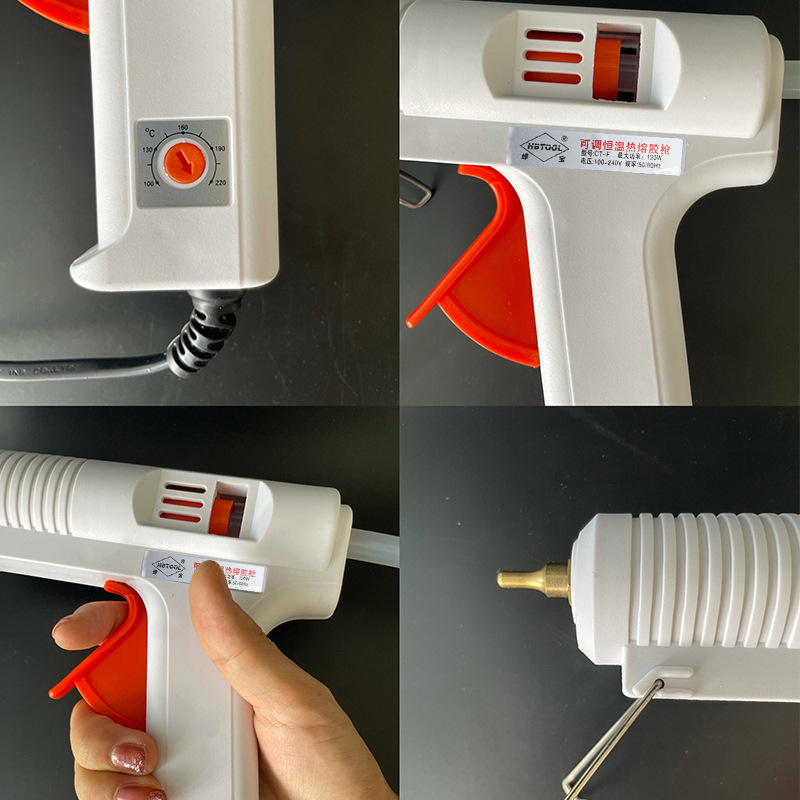 120W constant temperature high-power adjustable temperature digital display hot melt glue gun with 11mm glue stick