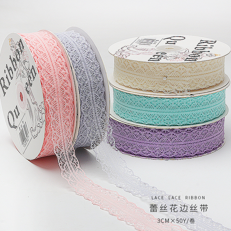 Lace, Fresh Flowers, Cake, Gift Box, and Ribbon3cm*50Yards