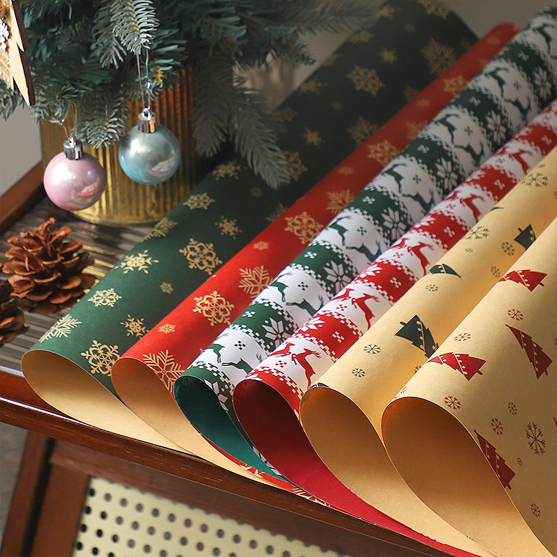 Christmas Wrapping Paper / Floral Wrapping Paper50cm*50cm*10S
