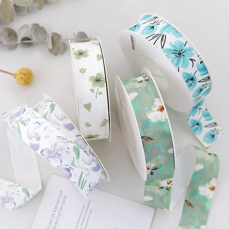 Floral Packaging Cotton and Gauze Ribbon2.5cm*25Y