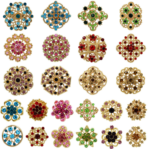 Stylish Card-Mounted Small Brooch / Alloy Corsage / Bouquet Pin — One Pack