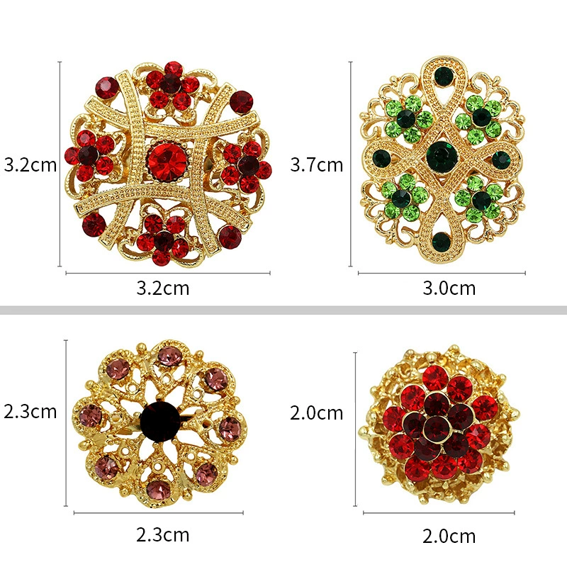 Stylish Card-Mounted Small Brooch / Alloy Corsage / Bouquet Pin — One Pack