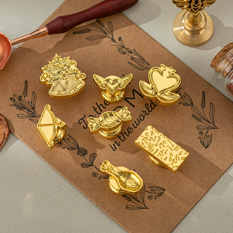 Custom-Shaped Sealing Wax Stamp Heads — Electroplated Finish, Custom Designs Available (Based on Your Artwork)