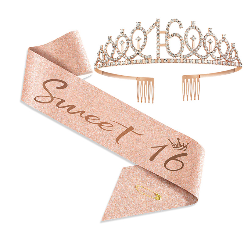 Birthday Crown Headband — Rhinestone Crown Hair Accessory