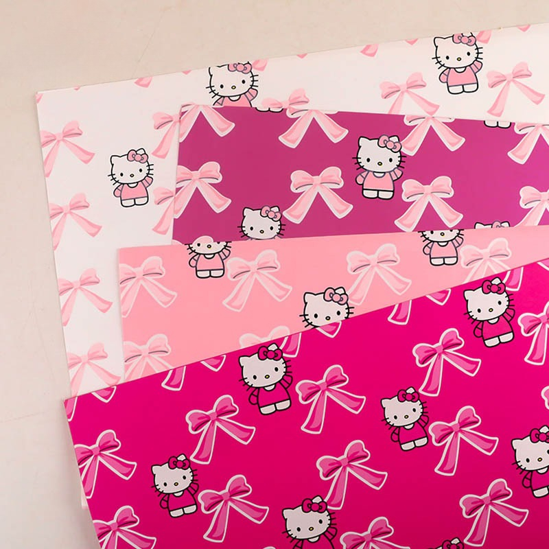 Kitten and Bow Bouquet Wrapping Paper