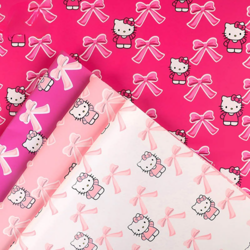 Kitten and Bow Bouquet Wrapping Paper