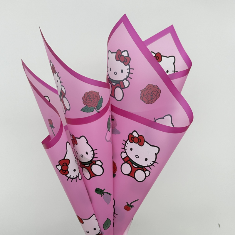 Rose & Hello Kitty Floral Wrapping Paper