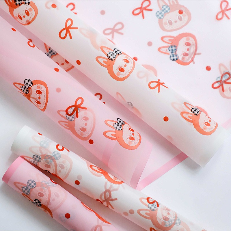 LABUBU Bowknot Bouquet Wrapping Paper