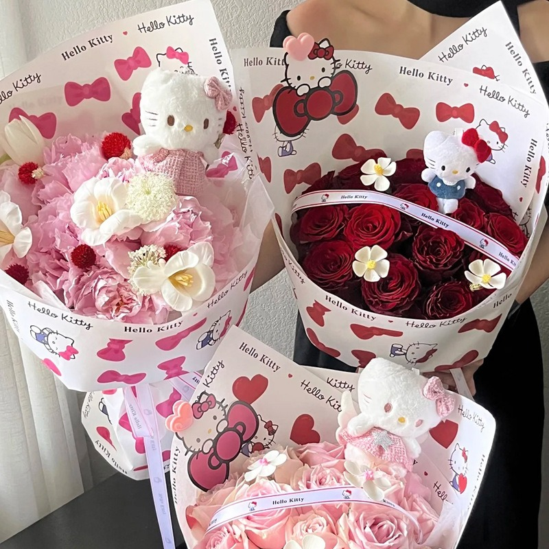 Hello Kitty Floral Gift Wrapping Paper