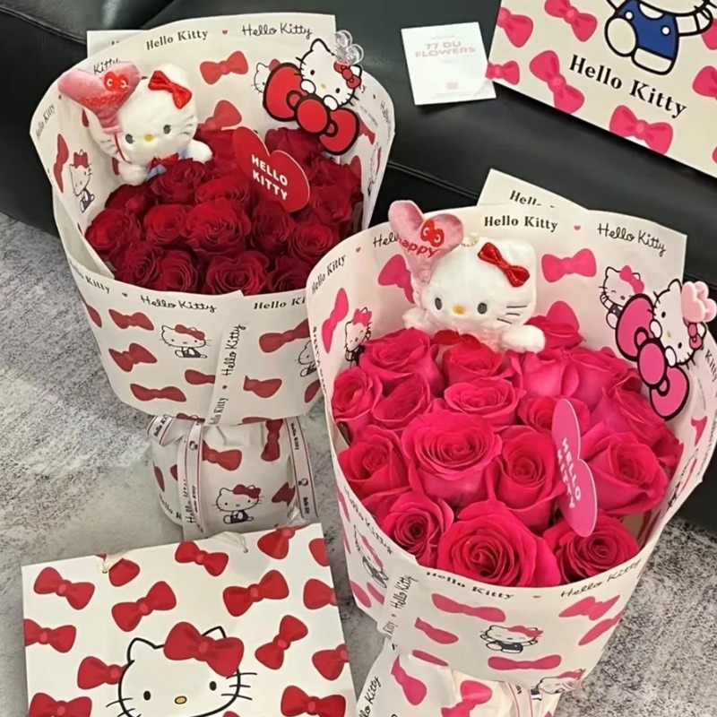 Hello Kitty Floral Gift Wrapping Paper