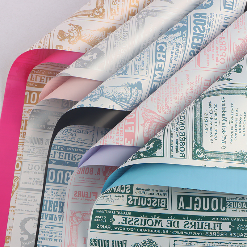 Newspaper-style Floral Wrapping Paper