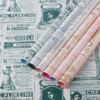 Newspaper-style Floral Wrapping Paper