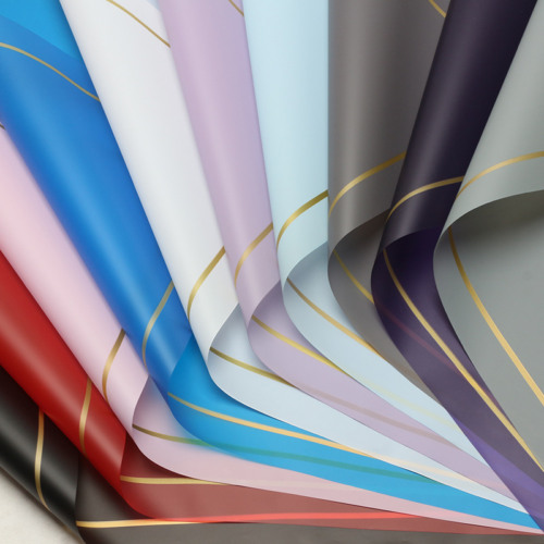 Gold-Rimmed Minimalist Floral Wrapping Paper