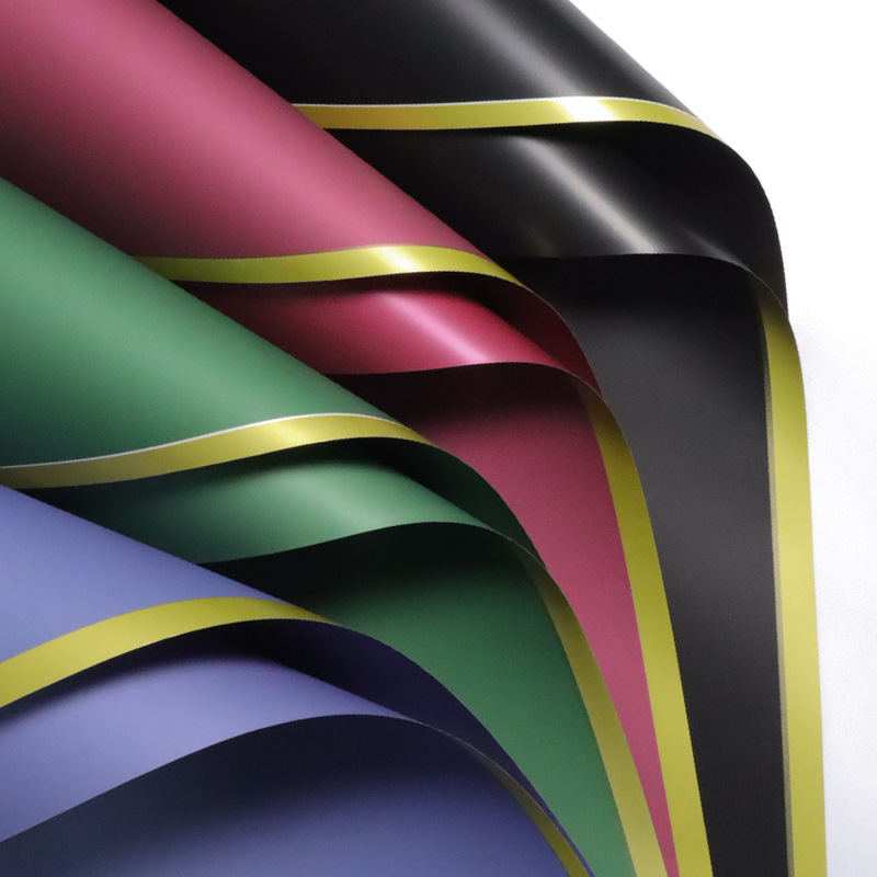 Gold-Rimmed Floral Wrapping Paper