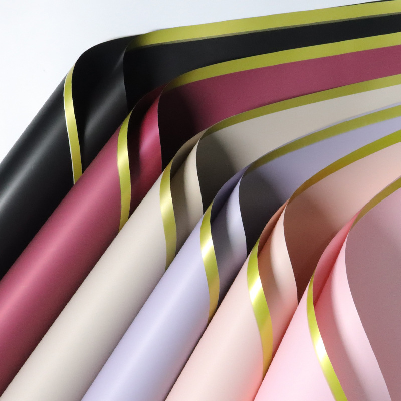 Gold-Rimmed Floral Wrapping Paper