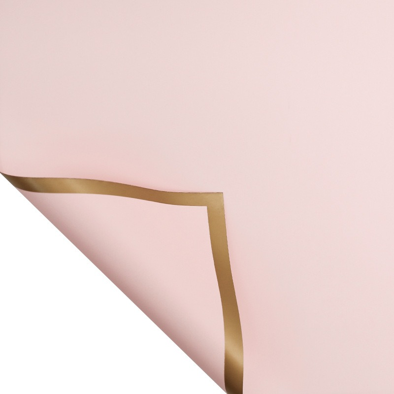 Gold-Rimmed Floral Wrapping Paper