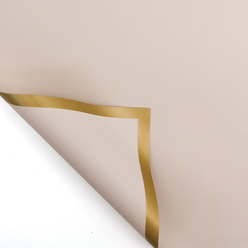 Gold-Rimmed Floral Wrapping Paper