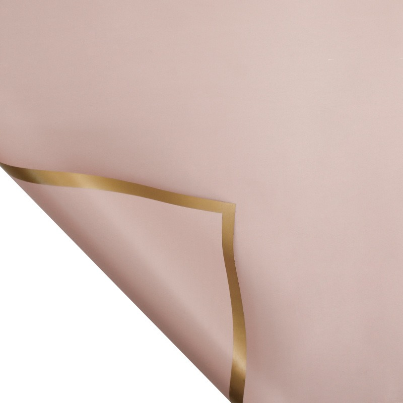 Gold-Rimmed Floral Wrapping Paper