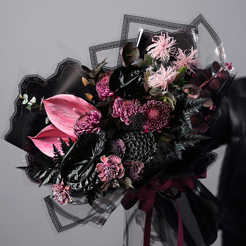 Lace-Edged Cellophane Flower Wrapping Paper