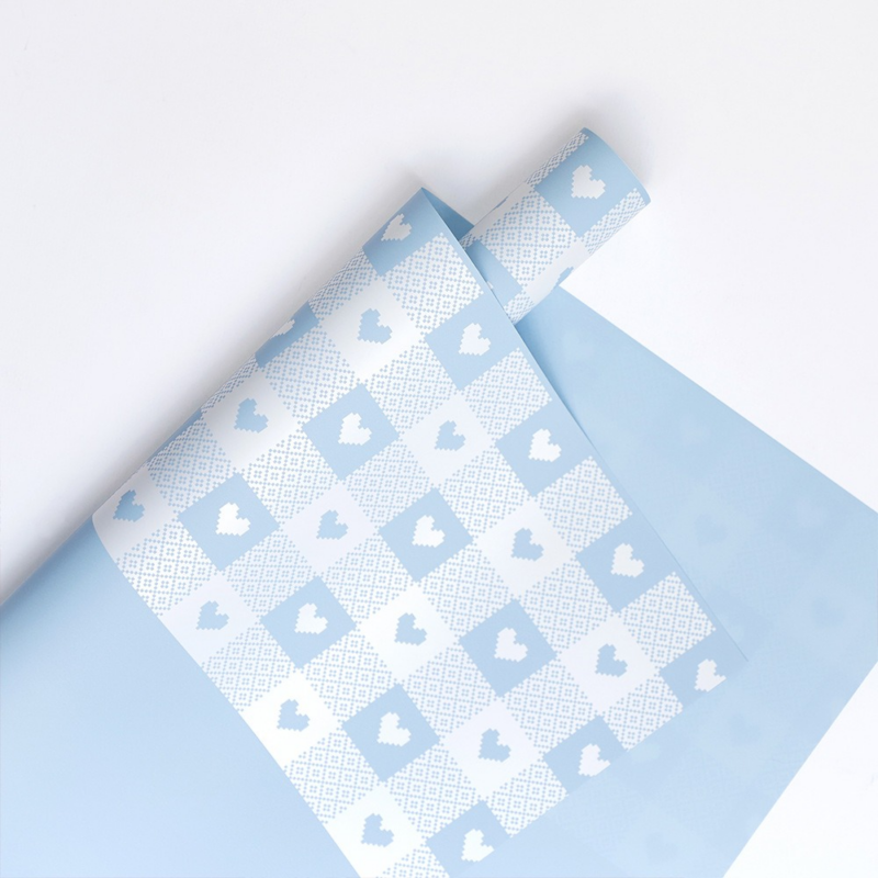 Heart-Patterned Plaid Wrapping Paper