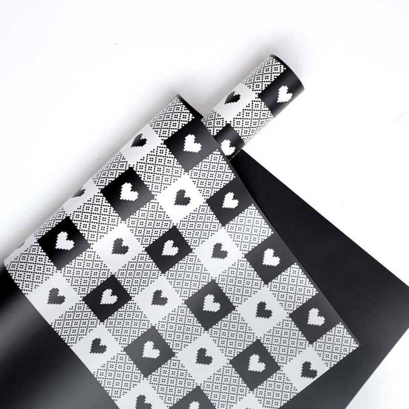 Heart-Patterned Plaid Wrapping Paper