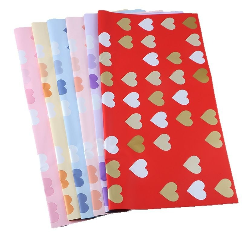 Neon Heart and Floral Wrapping Paper