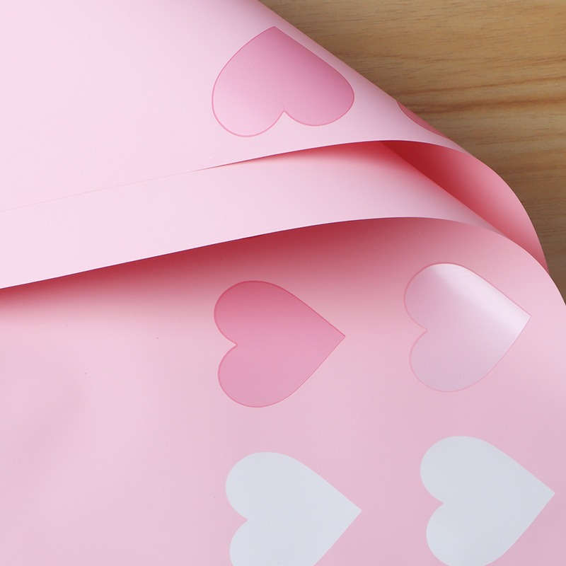 Neon Heart and Floral Wrapping Paper