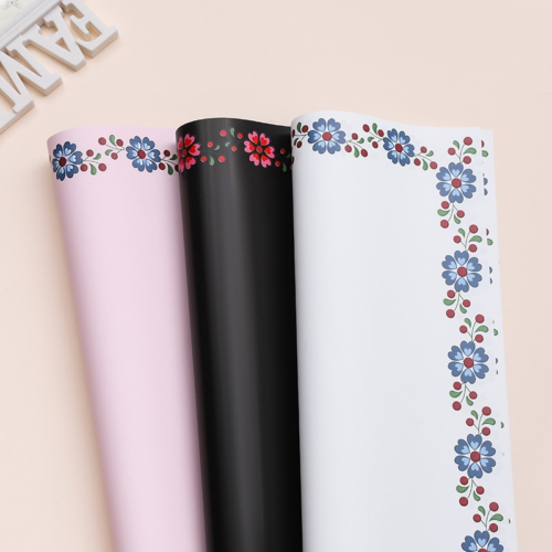 LR Petal-Bordered Floral Wrapping Paper