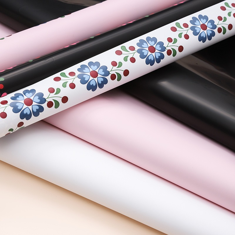 LR Petal-Bordered Floral Wrapping Paper