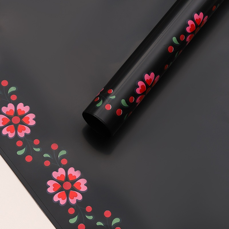 LR Petal-Bordered Floral Wrapping Paper