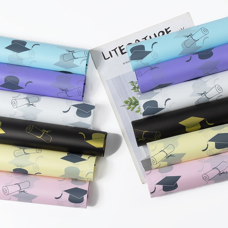 LR Graduation Bouquet Wrapping Paper