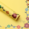 LR Colorful Floral-Bordered Wrapping Paper