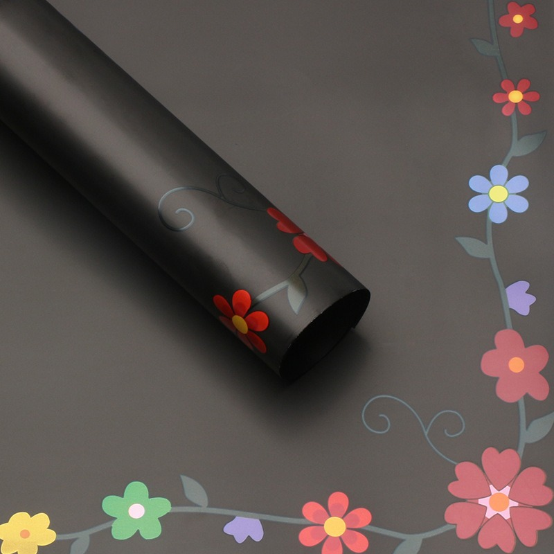 LR Colorful Floral-Bordered Wrapping Paper