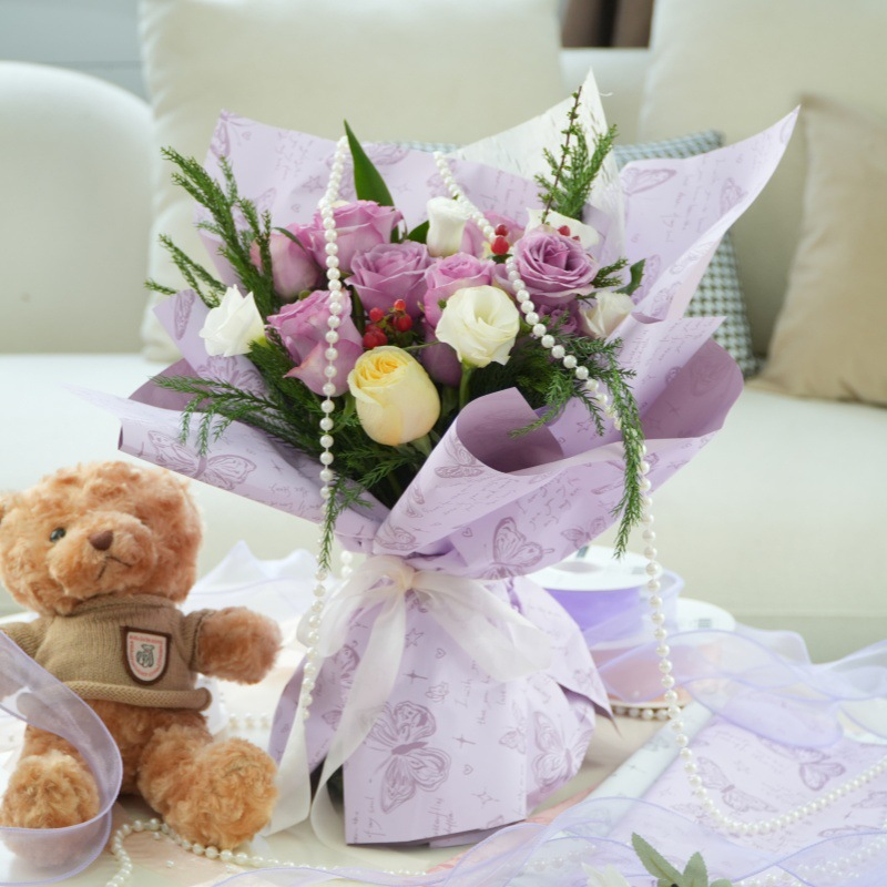 LR Butterfly Bouquet Wrapping Paper