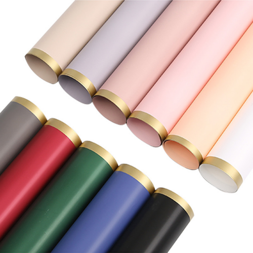LR Gold-Rimmed Floral Wrapping Paper
