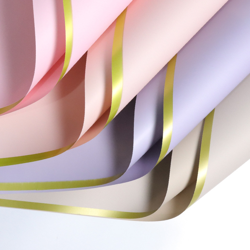 LR Gold-Rimmed Floral Wrapping Paper