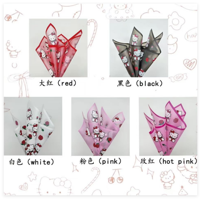 LR Rose & Hello Kitty Floral Wrapping Paper