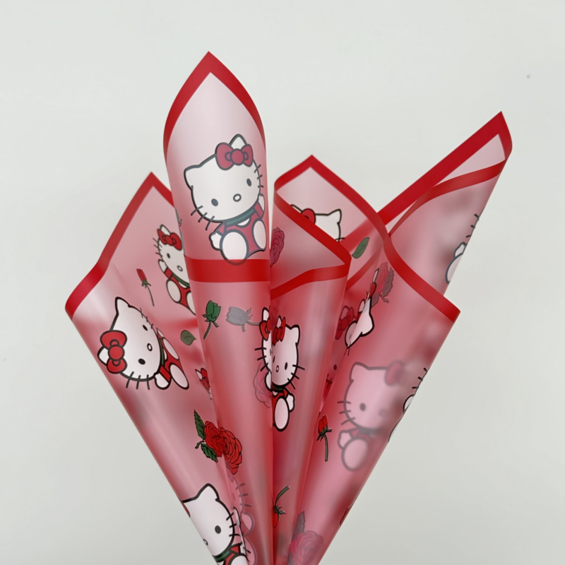 LR Rose & Hello Kitty Floral Wrapping Paper