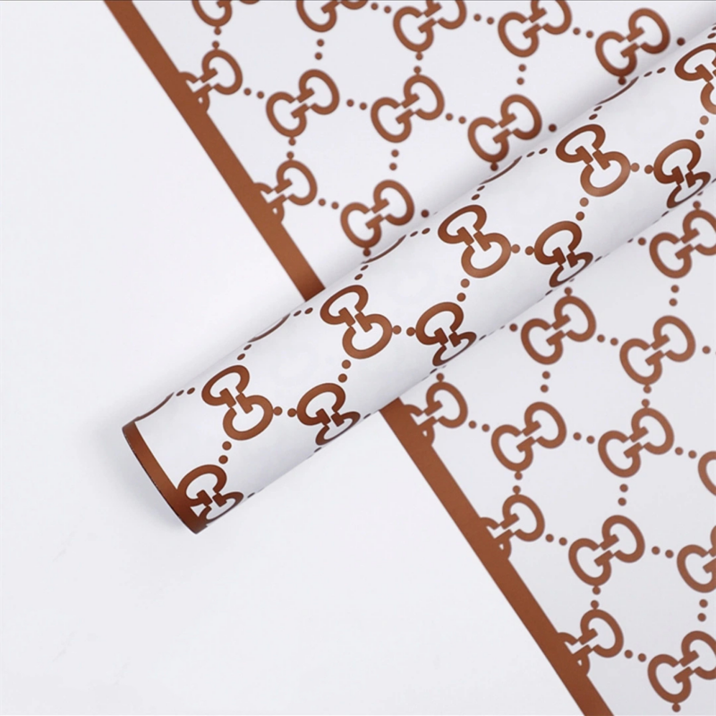 LR Guci Logo Floral Wrapping Paper Design