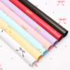 LR Flower Wrapping Paper with Heart-Shaped Knot Design