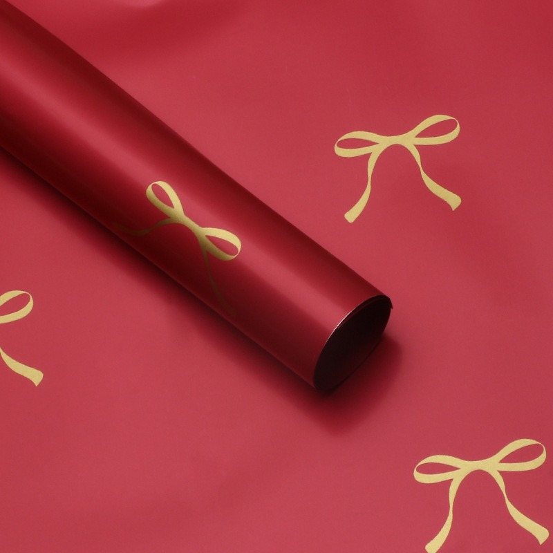 LR Flower Wrapping Paper with Heart-Shaped Knot Design