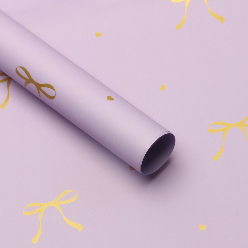 LR Flower Wrapping Paper with Heart-Shaped Knot Design