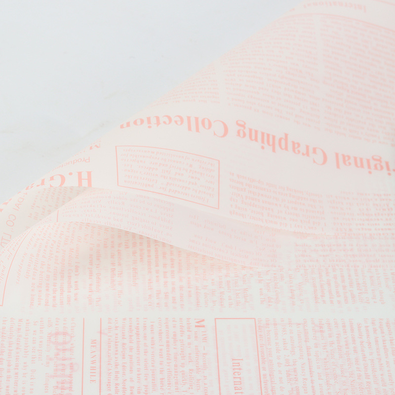 LR Letter & Newspaper-Themed Floral Wrapping Paper