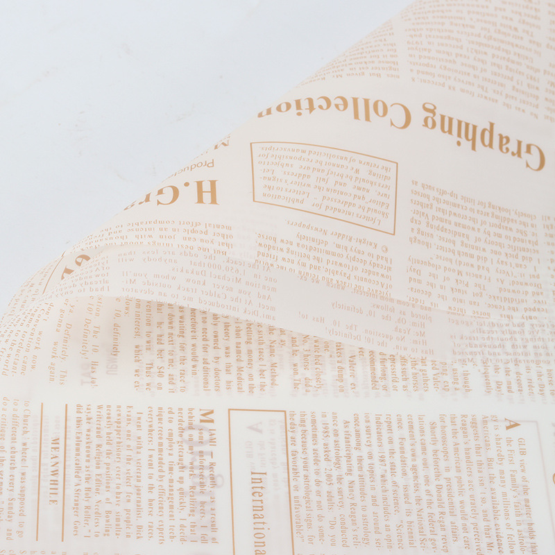 LR Letter & Newspaper-Themed Floral Wrapping Paper